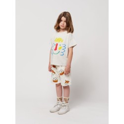 Bobo Choses - Bermudy denim Kids Play the Drum All Over - offwhite