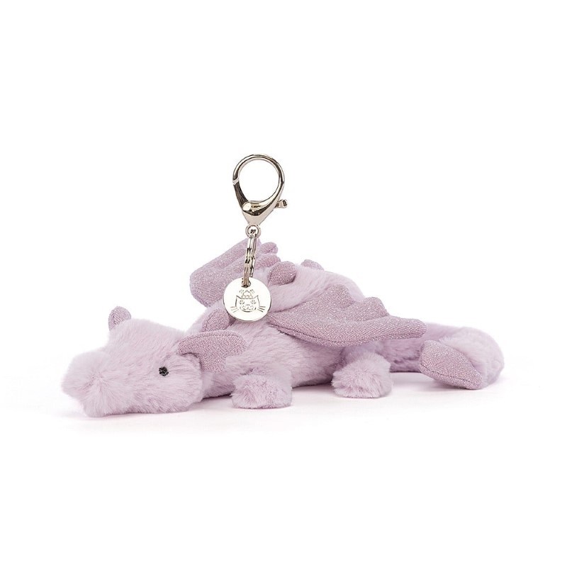 Jellycat - Breloczek Smok 22cm - lawendowy