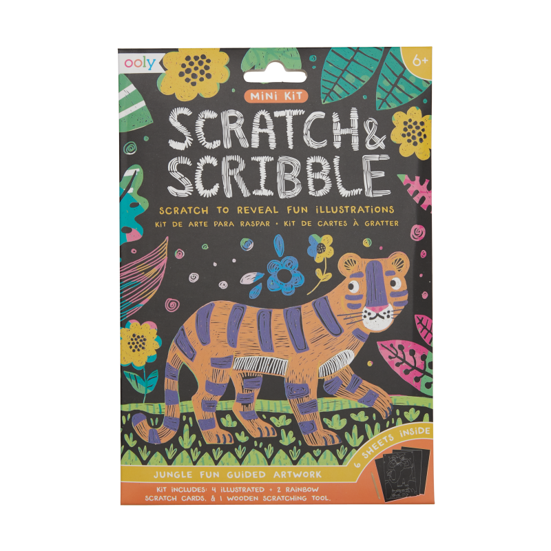 Ooly - Zdrapywanki Scratch & Scribble, mini - Wesoła dżungla