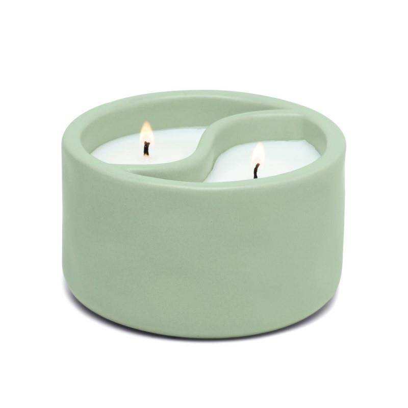 Paddywax - Ceramiczna świeca sojowa „Yin Yang” (312g) Sage Green - Green Tea