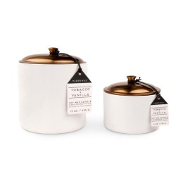 Paddywax - Świeca sojowa ceramiczna „Hygge” (141g) White - Tobacco + Vanilla