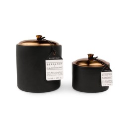 Paddywax - Świeca sojowa ceramiczna 3 knoty „Hygge” (425g) Black - Bergamot + Mahogony