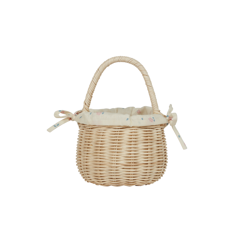 Olli Ella - Rattanowy koszyk z podszewką Berry Basket, Pansy