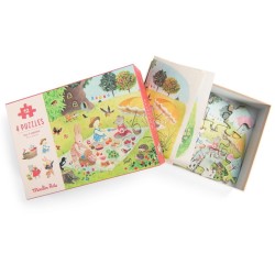 Moulin Roty - Puzzle kartonowe PORY ROKU La Grande Famille