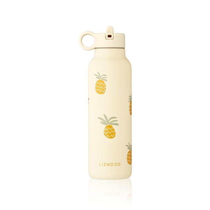 Liewood - Stalowa butelka termiczna z ustnikiem Falk 500ml - Pineapples/ Cloud cream