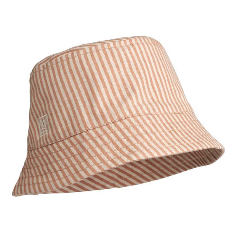 Liewood - Bawełniany kapelusz Bucket Hat Salva - Y/D Stripe Tuscany rose/ Sandy