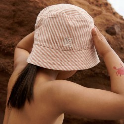 Liewood - Bawełniany kapelusz Bucket Hat Salva - Y/D Stripe Tuscany rose/ Sandy