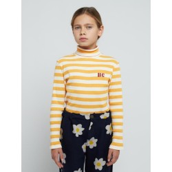 Bobo Choses - Bluzka w prążki z golfem Yellow stripes