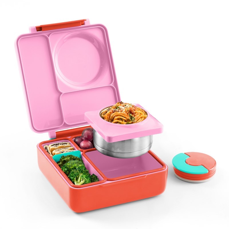 OmieBox - Lunchbox z termosem i przegródkami, Pink Berry