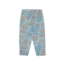 Tinycottons - Dziecięce spodnie jeansowe o kroju baggy Garden - milky blue