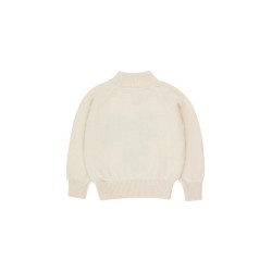 Tinycottons - Sweter dziecięcy z półgolfem Bow - light cream melange