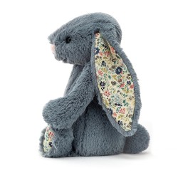 Jellycat - Przytulanka Blossom Królik z uszami w kwiatki 31cm - dżinsowy