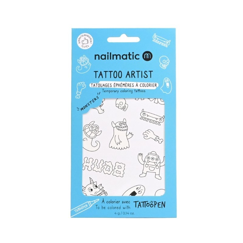 Nailmatic - Szablony do tatuaży 12szt. - Monsters