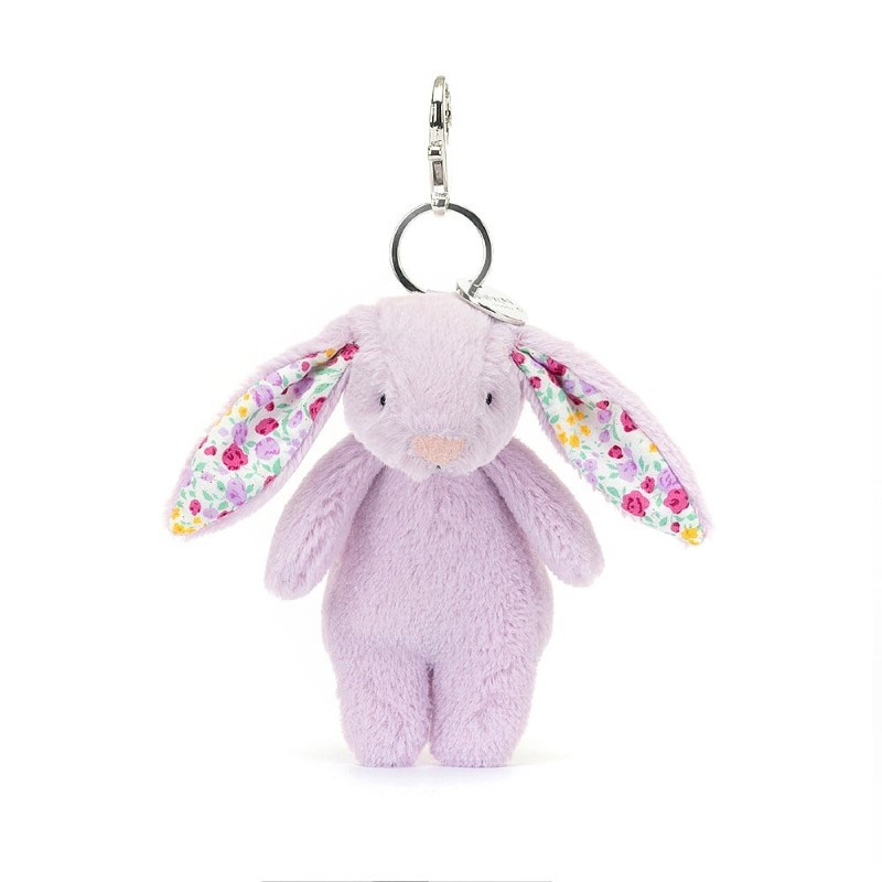 Jellycat - Breloczek Blossom Króliczek z kwiecistymi uszami 17cm - fioletowy