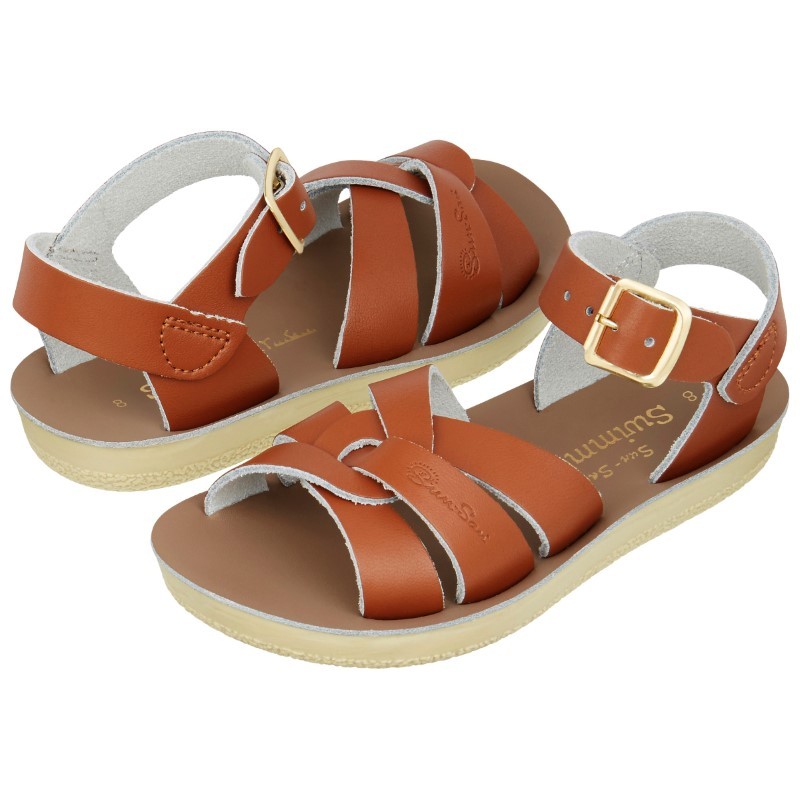 Salt-Water Sandals - Sandały z wodoodpornej skóry dla dzieci Swimmer Kids - tan