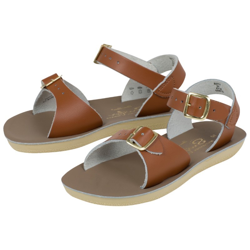 Salt-Water Sandals - Sandały z wodoodpornej skóry dla dzieci Surfer Kids - tan