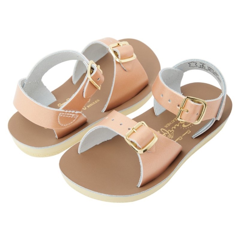 Salt-Water Sandals - Sandały z wodoodpornej skóry dla dzieci Surfer Kids - rose gold