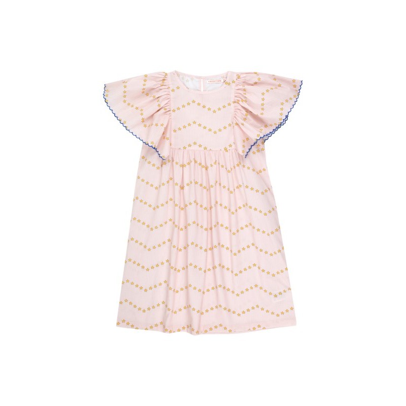 Tinycottons - Bawełniana sukienka dziecięca Zigzag - pastel pink