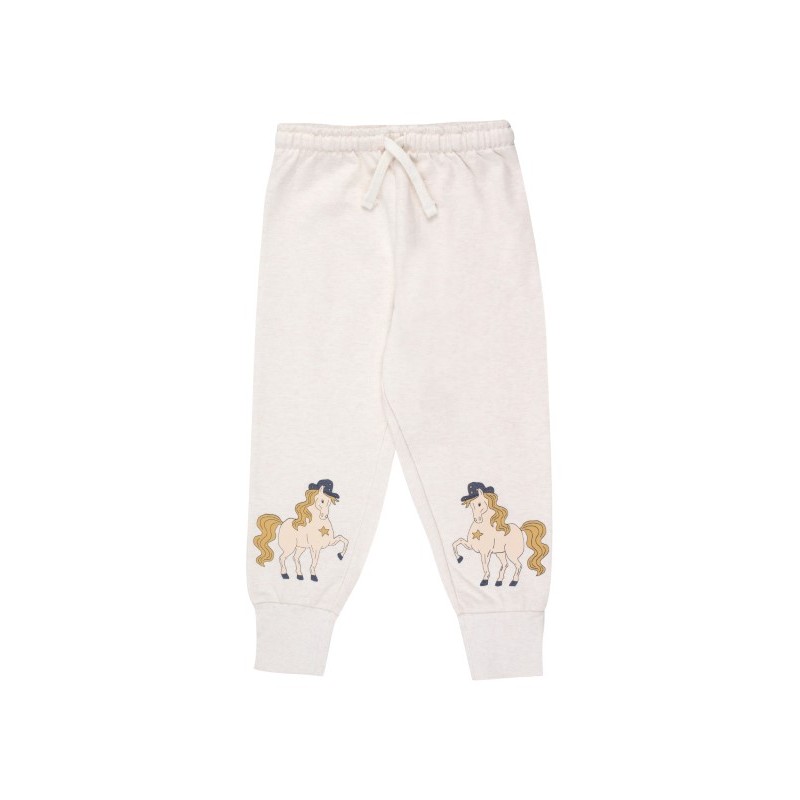 Tinycottons - Dziecięce spodnie dresowe Horses - light cream heather