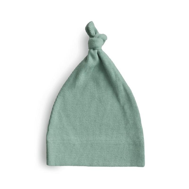 Mushie - Czapeczka dla noworodka z supełkiem Baby Beanie, Roman Green