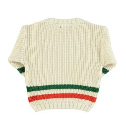 Piupiuchick - Dzianinowy sweter w paski - ecru w/ multicolor stripes