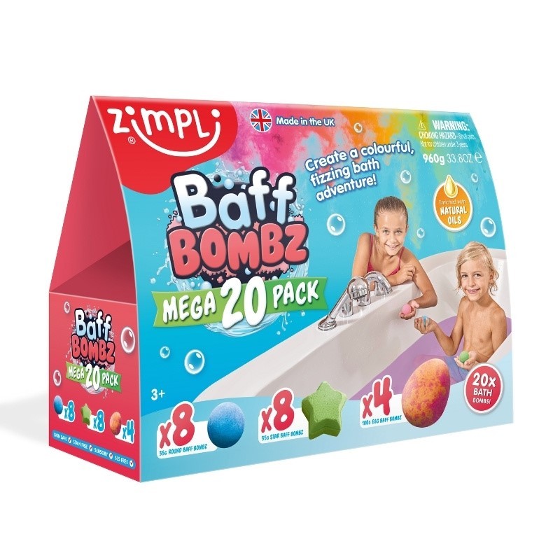 Zimpli Kids - Musujące bomby do kąpieli zmieniające kolor wody Baff Bombz 20szt. 3+