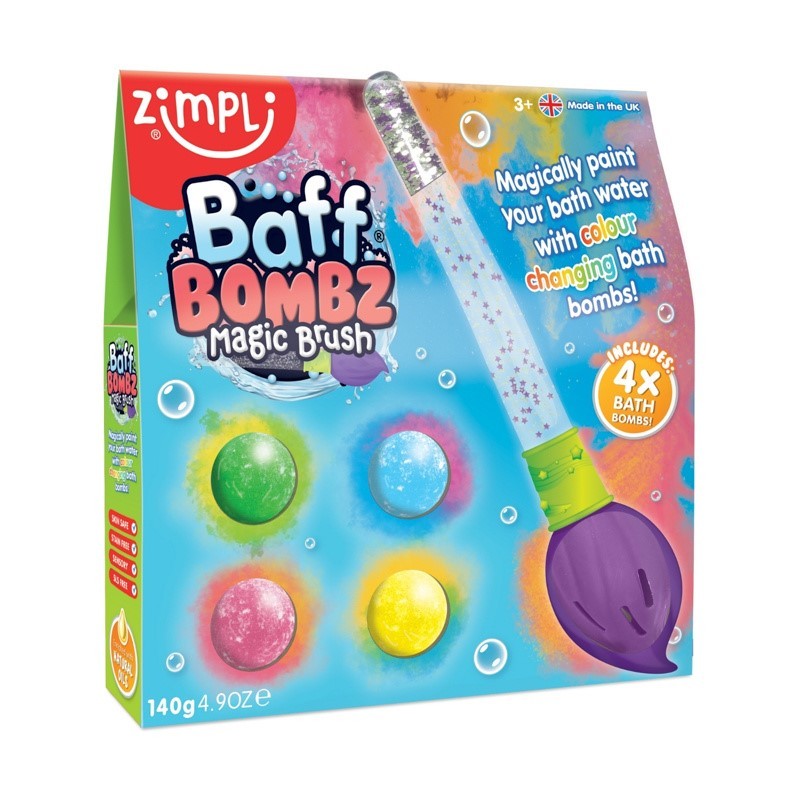 Zimpli Kids - Kule do kąpieli z pędzlem Baff Bombz Magic Brush 4szt. 3+