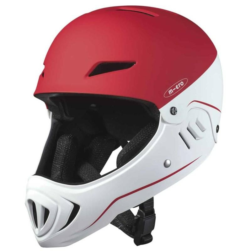 Micro - Kask dziecięcy typu full face Racing Helmet (50-54 cm) - czerwono-biały