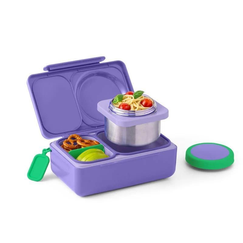 OmieBox Up - Lunchbox z termosem i przegródkami, galaxy purple