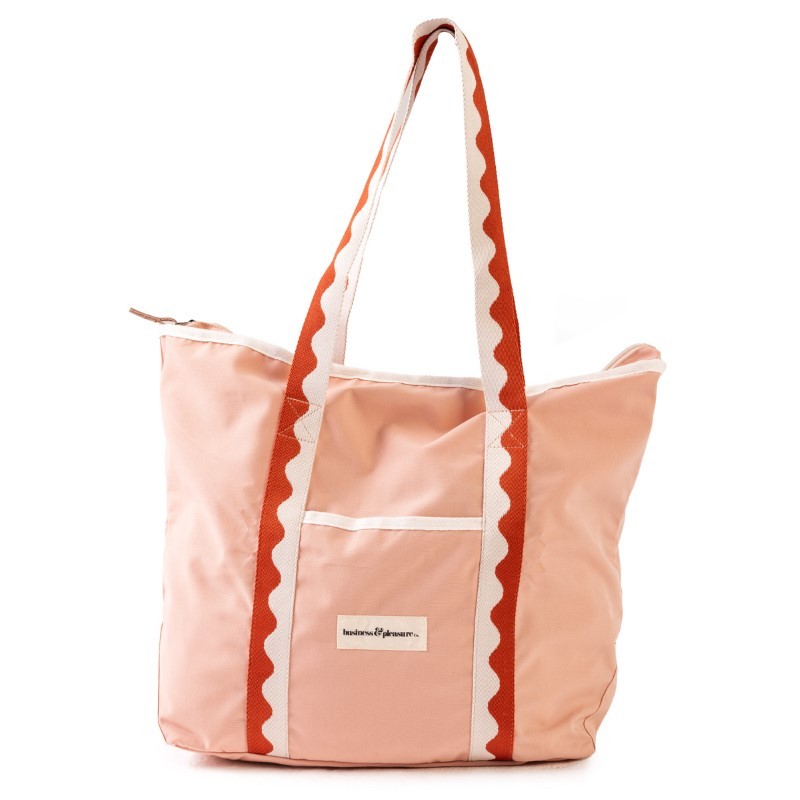 Business & Pleasure Co. - Płócienna torba plażowa na ramię The Beach Bag, rivie pink