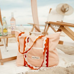 Business & Pleasure Co. - Płócienna torba plażowa na ramię The Beach Bag, rivie pink