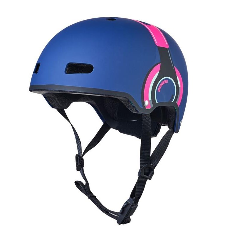 Micro - Kask dziecięcy M (52-56cm) - słuchawki, różowe