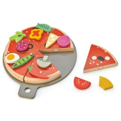 Tender Leaf Toys - Drewniana pizza z dodatkami na rzepy 3+