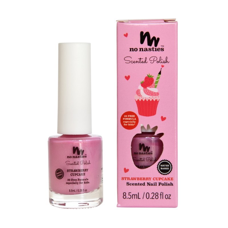 No Nasties - Perfumowany lakier do paznokci dla dzieci, Strawberry Cupcake - Pastel Pink