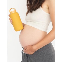 Bink - Szklana butelka do monitorowania dziennego nawodnienia Mama Bottle 800ml - Mustard