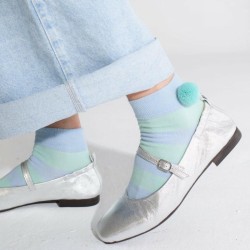 Soxy & More - Skarpety damskie za kostkę ANKLE POMPOM, mint