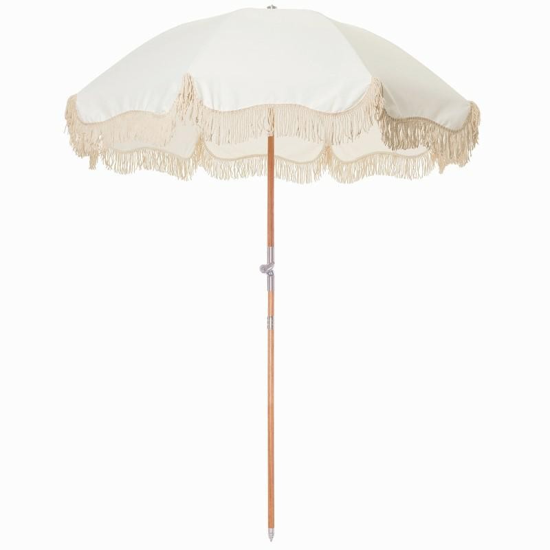 Business & Pleasure Co. - Parasol plażowy z frędzlami The Premium Beach Umbrella, antique white