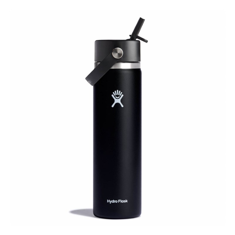 Hydro Flask - Butelka termiczna z ustnikiem Wide Flex Straw Cap 710ml - czarna