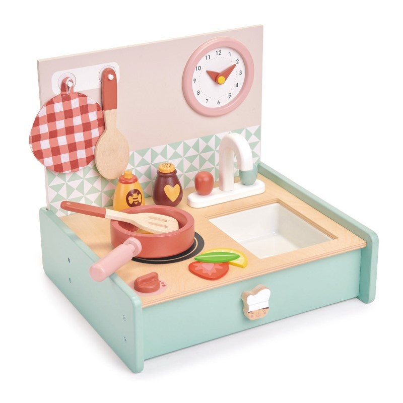 Tender Leaf Toys - Drewniana kuchnia przenośna Mini Chef 3+