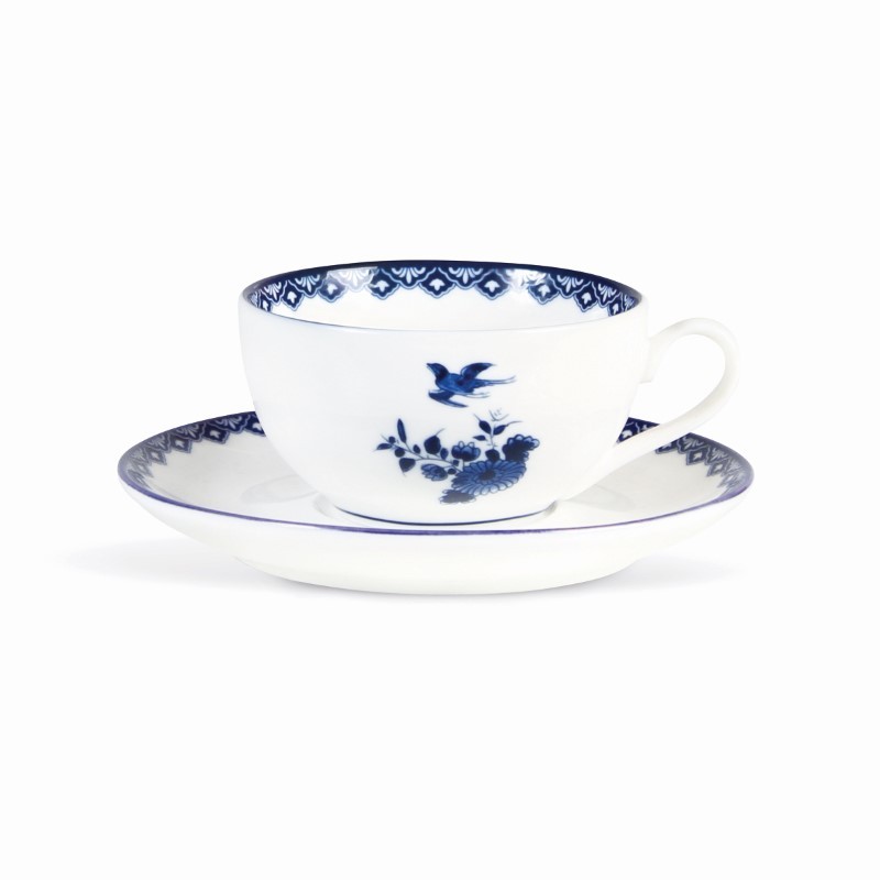 &k Amsterdam - Filiżanka i spodek z porcelany chińskiej Delftware 2szt., duży