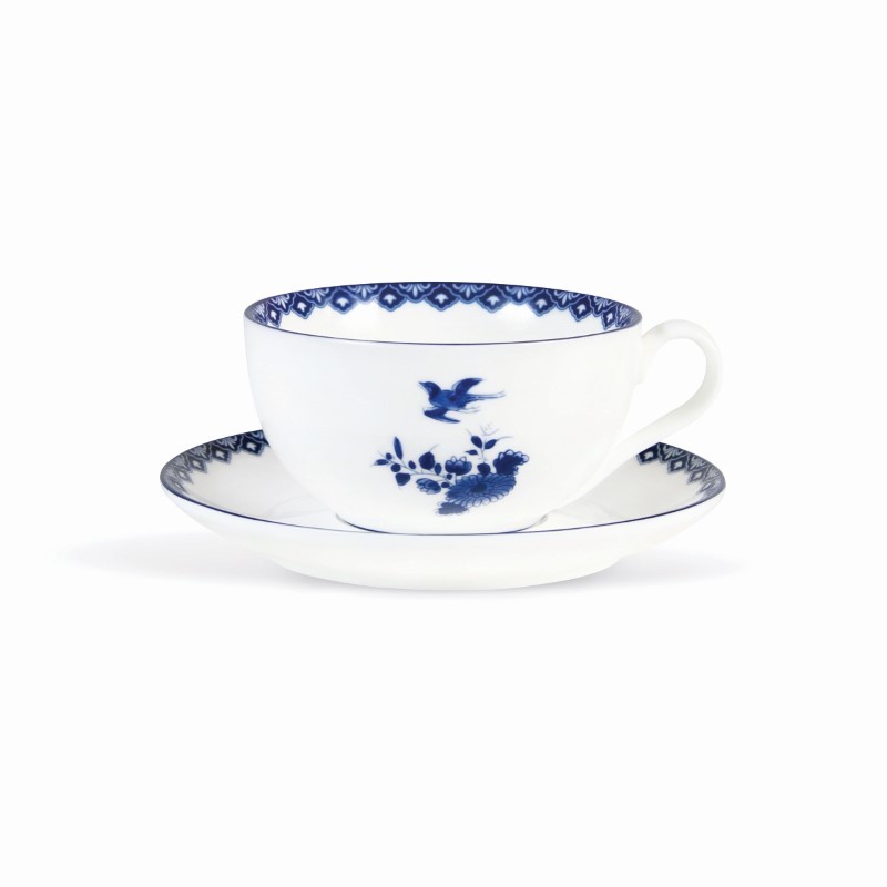 &k Amsterdam - Filiżanka i spodek z porcelany chińskiej Delftware 2szt., mały