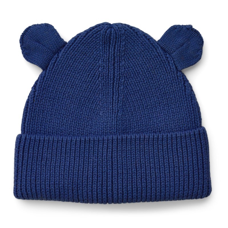 Liewood - Czapka bawełniana z uszkami Gina Beanie - Surf blue