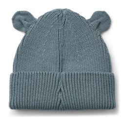 Liewood - Czapka bawełniana z uszkami Gina Beanie - Whale blue