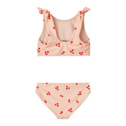 Liewood - Dwuczęściowy kostium kąpielowy Bow Printed Bikini Set - Cherries/Apple blossom