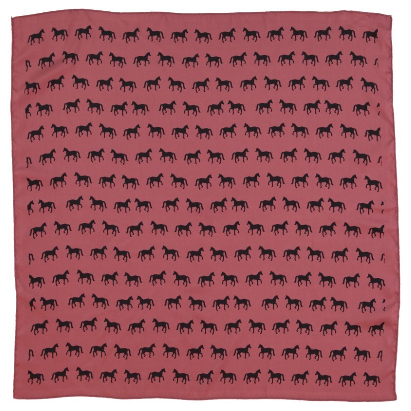 Piupiuchick - Bandana/chustka - pink w/ black horses allover