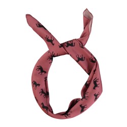 Piupiuchick - Bandana/chustka - pink w/ black horses allover