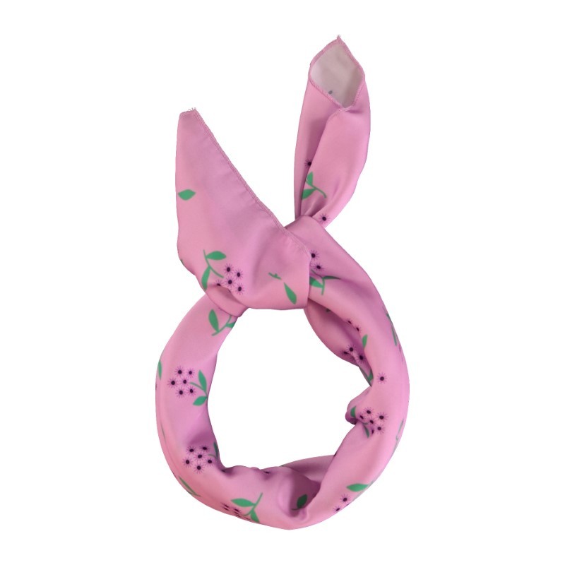 Piupiuchick - Bandana/chustka - pink w/ flowers allover