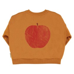 Piupiuchick - Bawełniana bluza z nadrukiem Unisex - camel w/ "jimmy apples farm" print