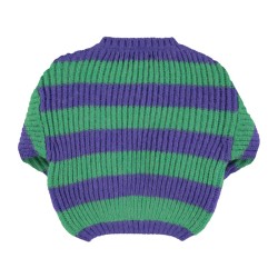 Piupiuchick - Dzianinowy sweter w paski - green & purple stripes