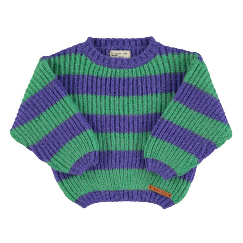 Piupiuchick - Dzianinowy sweter w paski - green & purple stripes